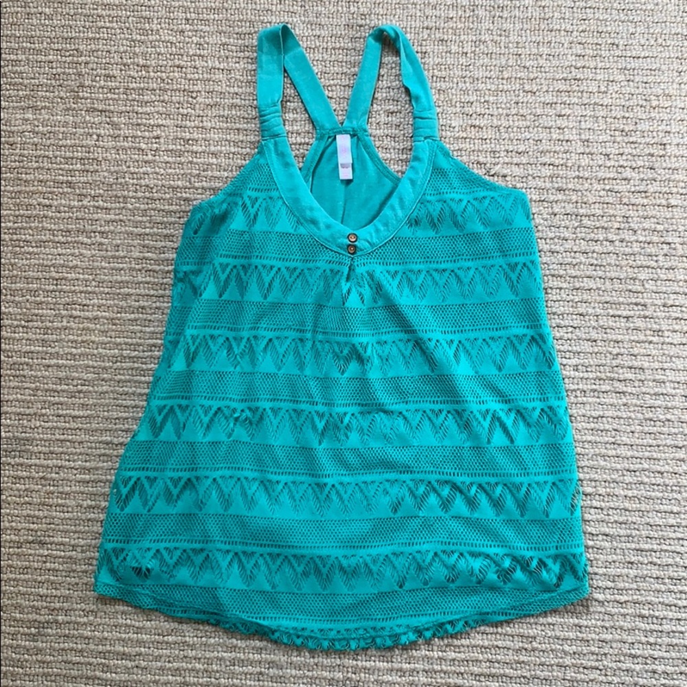 Teal Lacey Top